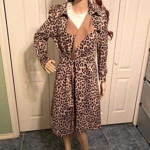 few moda leopard trench coat
